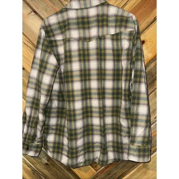 The North Face Shirt Men XLarge Green Plaid Flannel Long Sleeve Button Up - Picture 4 of 5